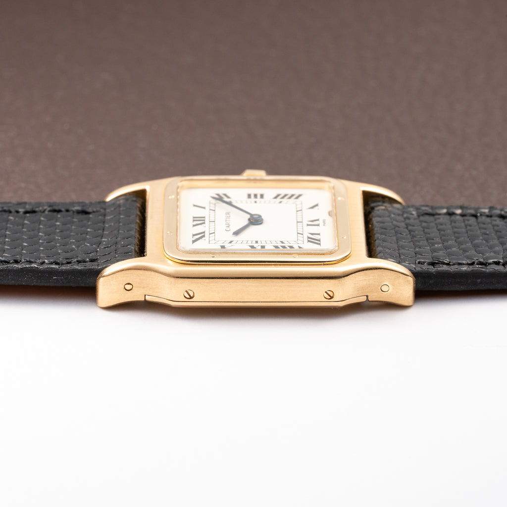 Cartier Santos Dumont Thick Chunky Case 18k Yellow Gold 'Paris' dial Full Set Ref 78097 from 1975