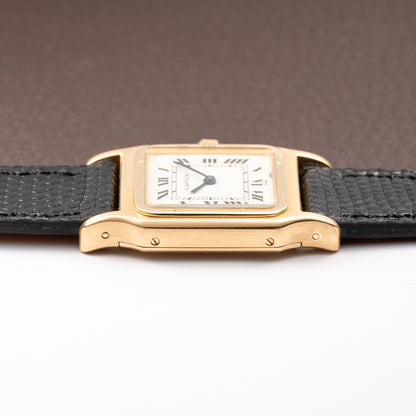Cartier Santos Dumont Thick Chunky Case 18k Yellow Gold 'Paris' dial Full Set Ref 78097 from 1975