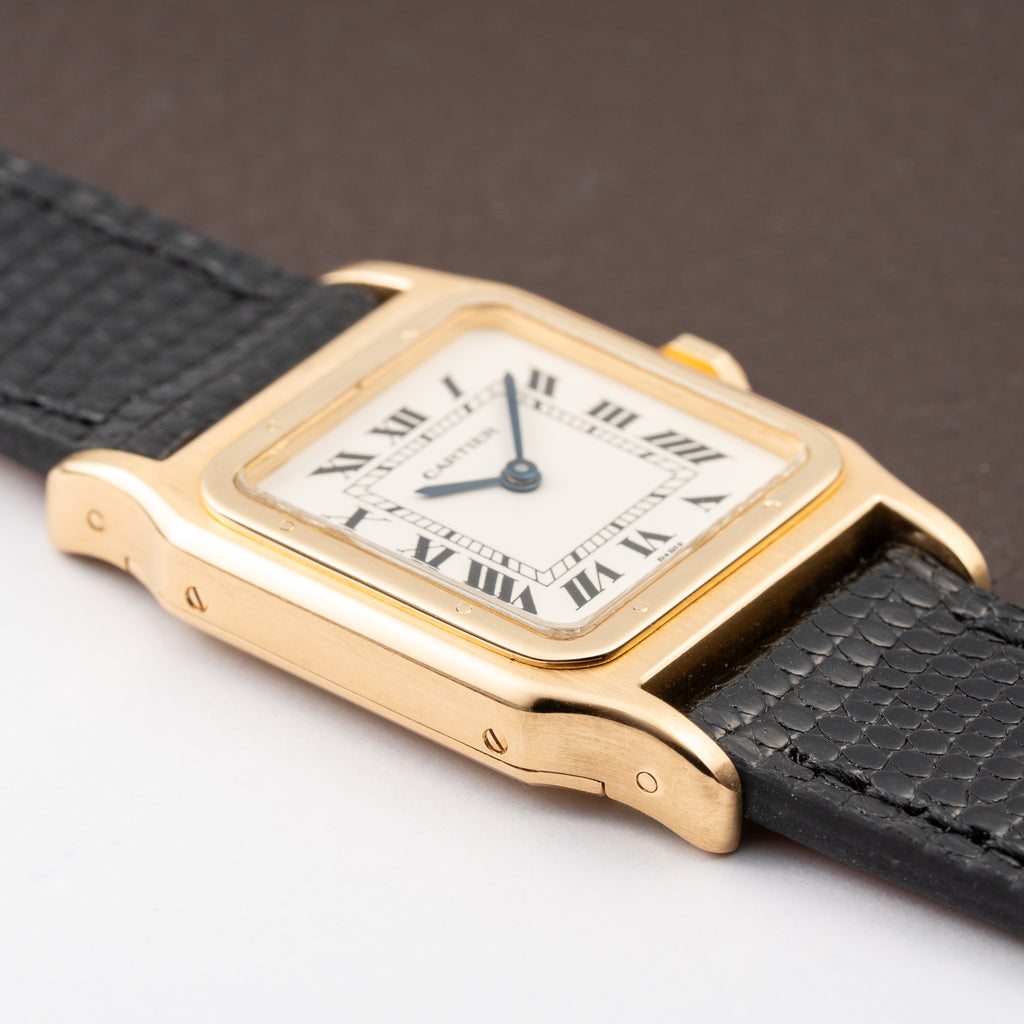 Cartier Santos Dumont Thick Chunky Case 18k Yellow Gold 'Paris' dial Full Set Ref 78097 from 1975