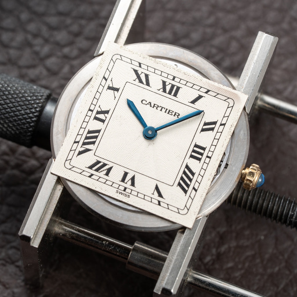 Cartier Santos Dumont Extra Plat Guilloché 18K Yellow Gold Ref. 821054 from 1980s