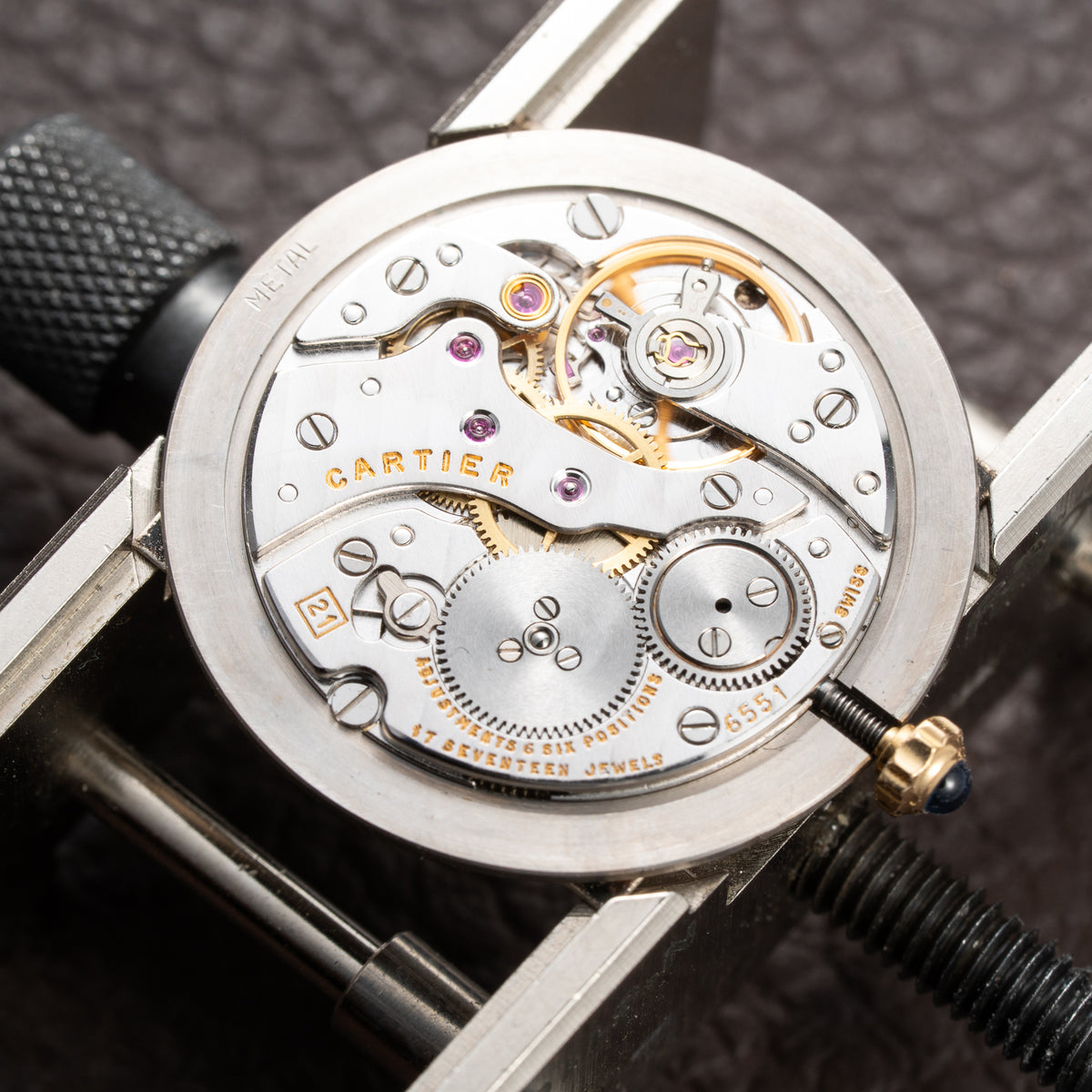 Cartier Santos Dumont Extra Plat Guilloché 18K Yellow Gold Ref. 821054 from 1980s