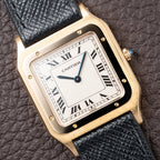 Cartier Santos Dumont Extra Plat Guilloché 18K Yellow Gold Ref. 821054 from 1980s