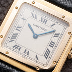 Cartier Santos Dumont Extra Plat Guilloché 18K Yellow Gold Ref. 821054 from 1980s
