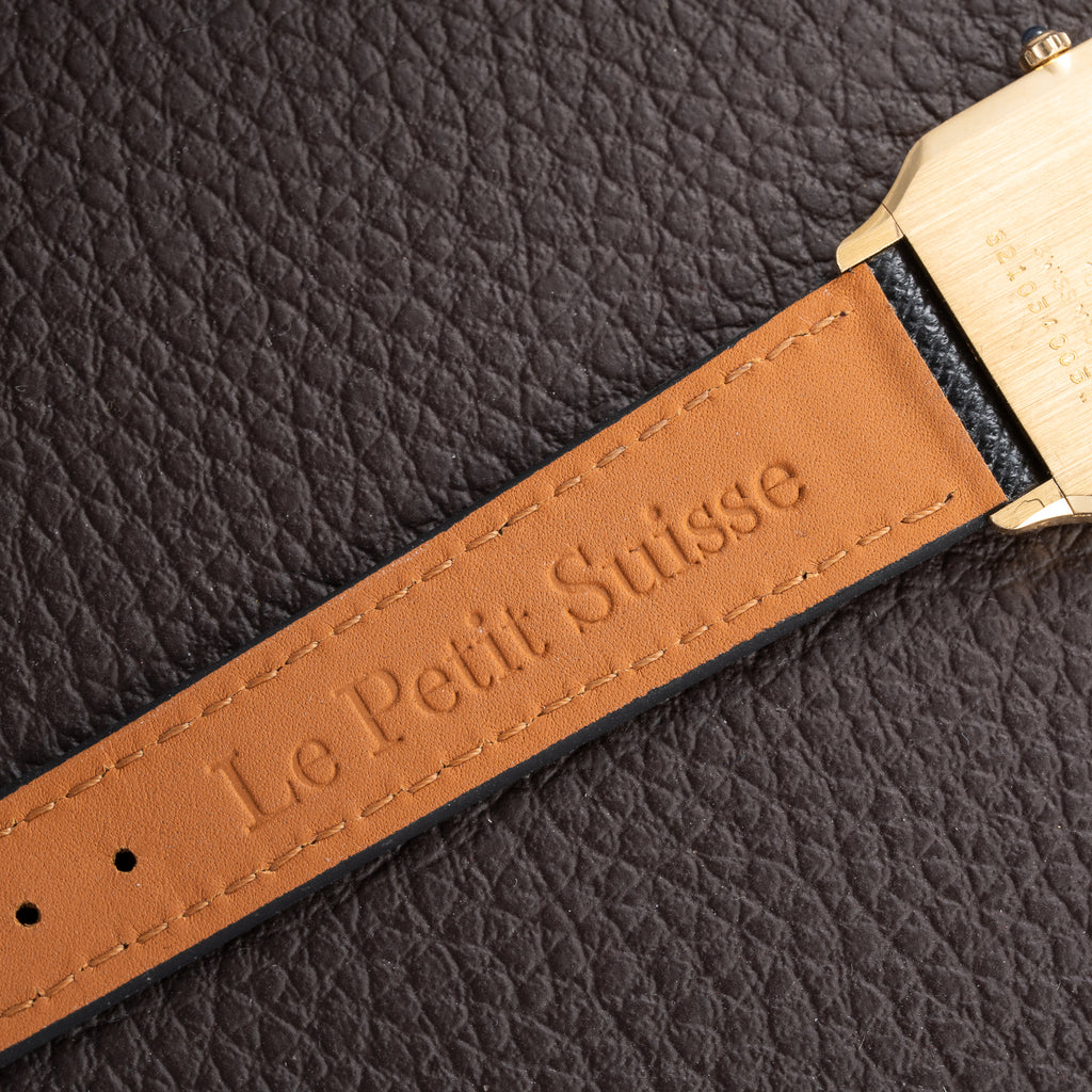 Cartier Santos Dumont Extra Plat Guilloché 18K Yellow Gold Ref. 821054 from 1980s