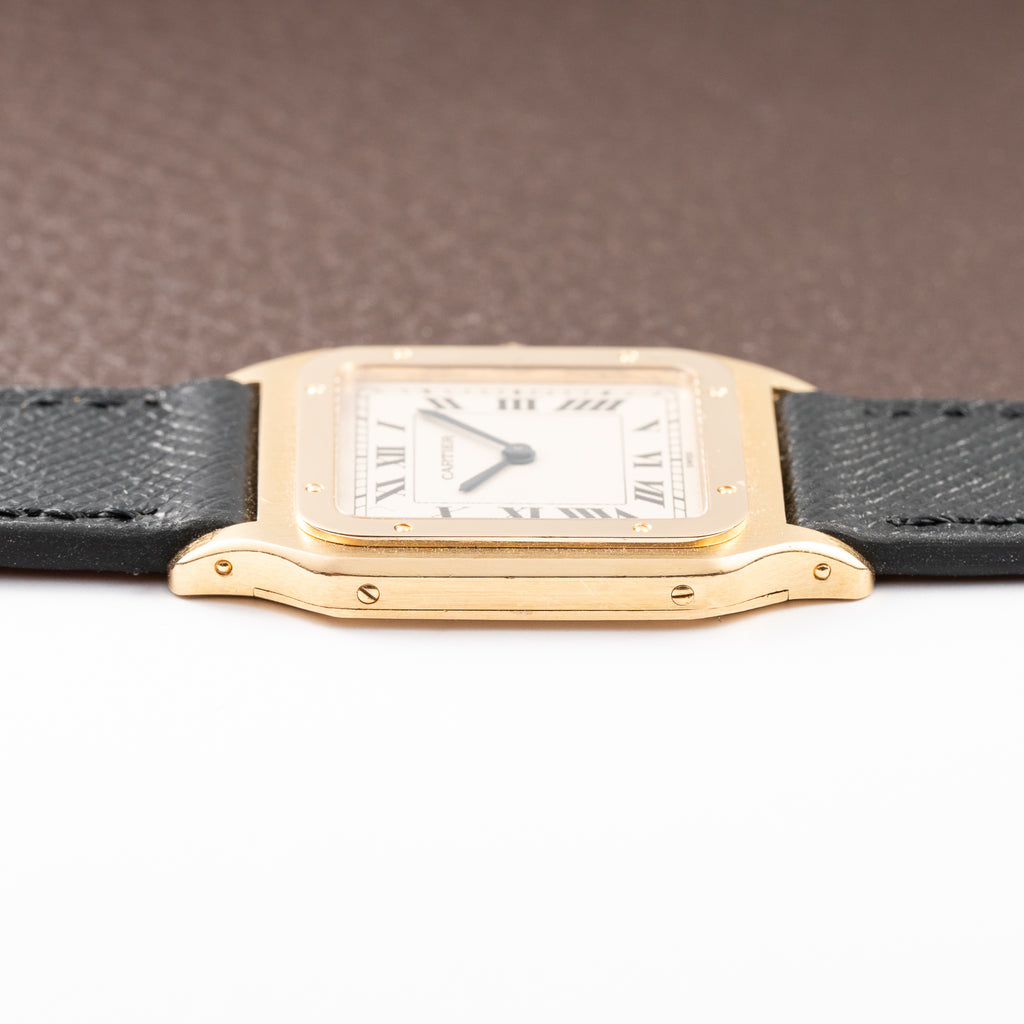 Cartier Santos Dumont Extra Plat Guilloché 18K Yellow Gold Ref. 821054 from 1980s