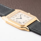 Cartier Santos Dumont Extra Plat Guilloché 18K Yellow Gold Ref. 821054 from 1980s