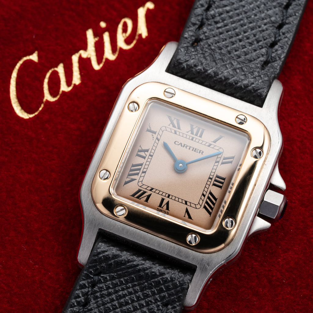 Cartier Santos Galbée Patina Dial Gold & Steel PM w/ Cartier Service 2026 Ref. 1567 From 1990s