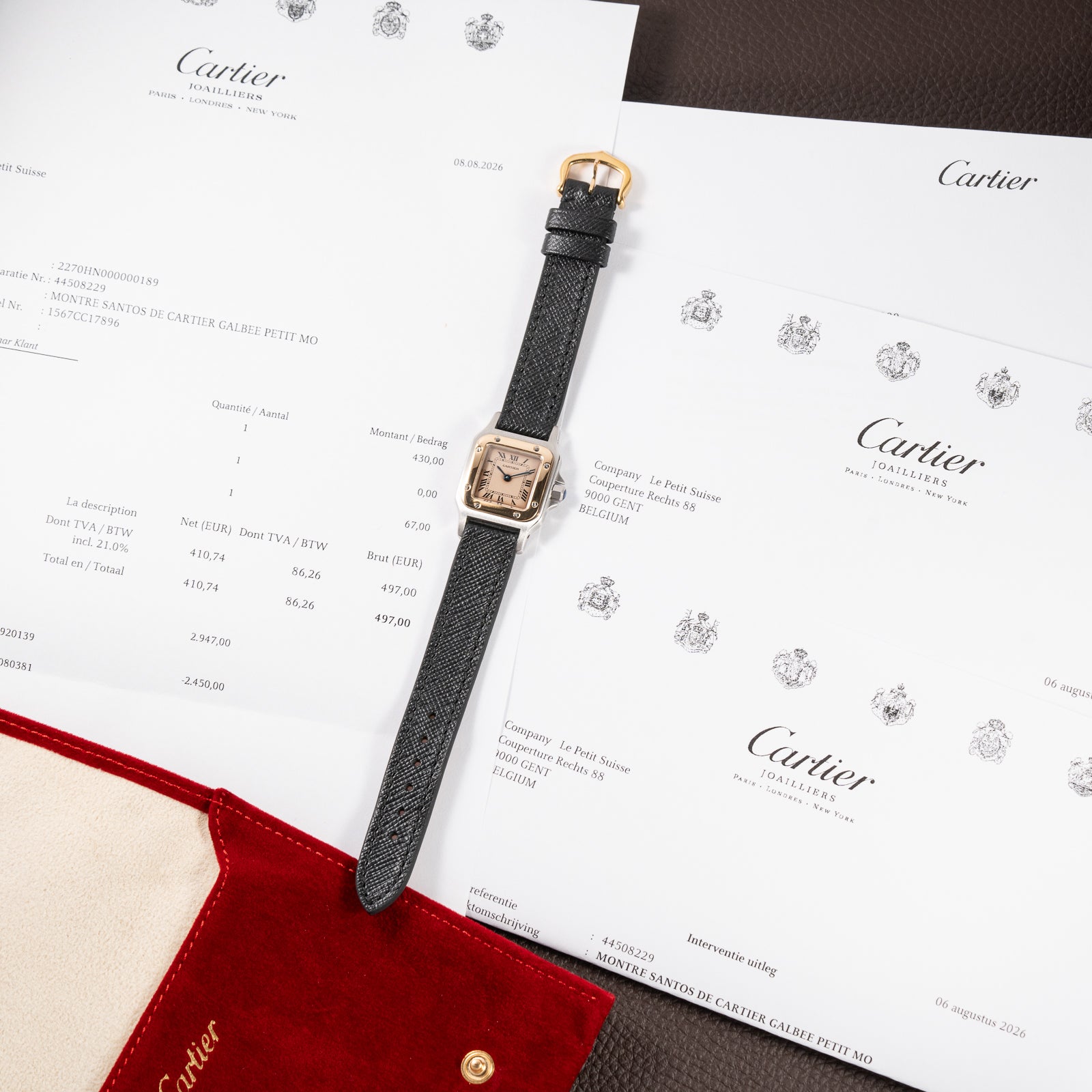 Cartier Santos Galbée Patina Dial Gold & Steel PM w/ Cartier Service 2026 Ref. 1567 From 1990s