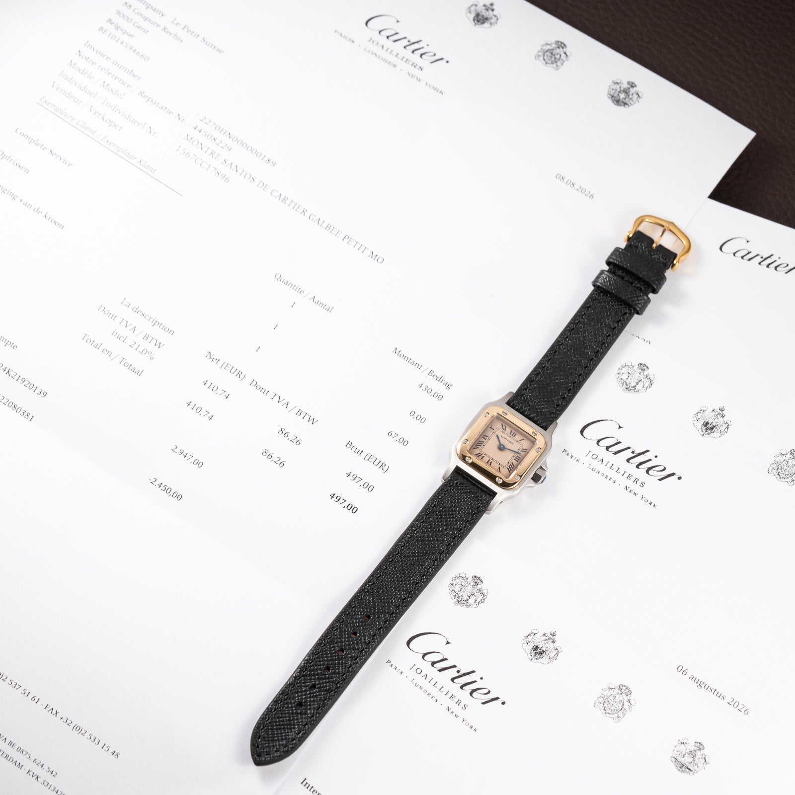 Cartier Santos Galbée Patina Dial Gold & Steel PM w/ Cartier Service 2026 Ref. 1567 From 1990s