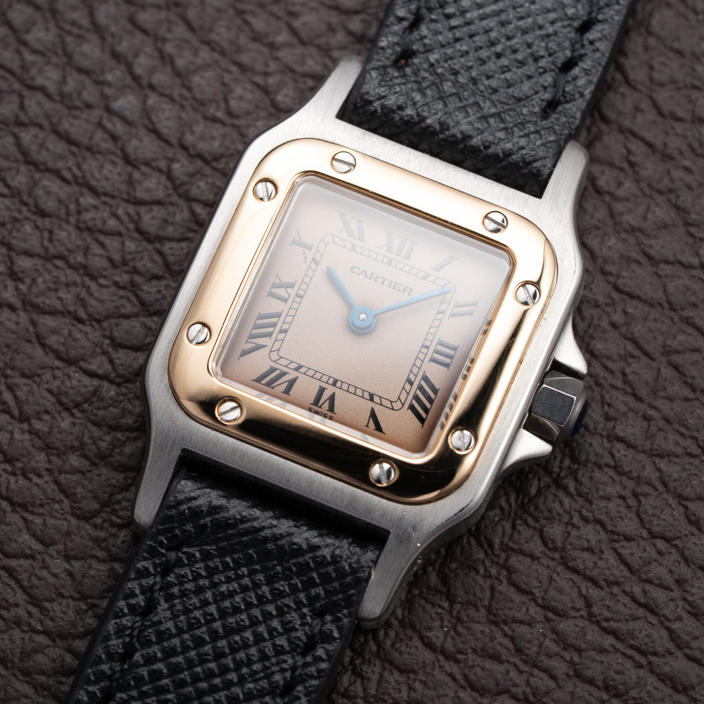 Cartier Santos Galbée Patina Dial Gold & Steel PM w/ Cartier Service 2026 Ref. 1567 From 1990s