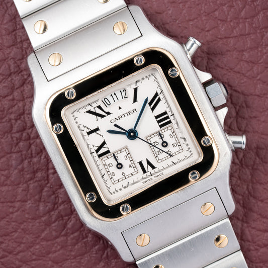 Cartier Santos Galbée Chronograph Gold & Steel Bi-Color Quartz Ref. 2425 from 1990s