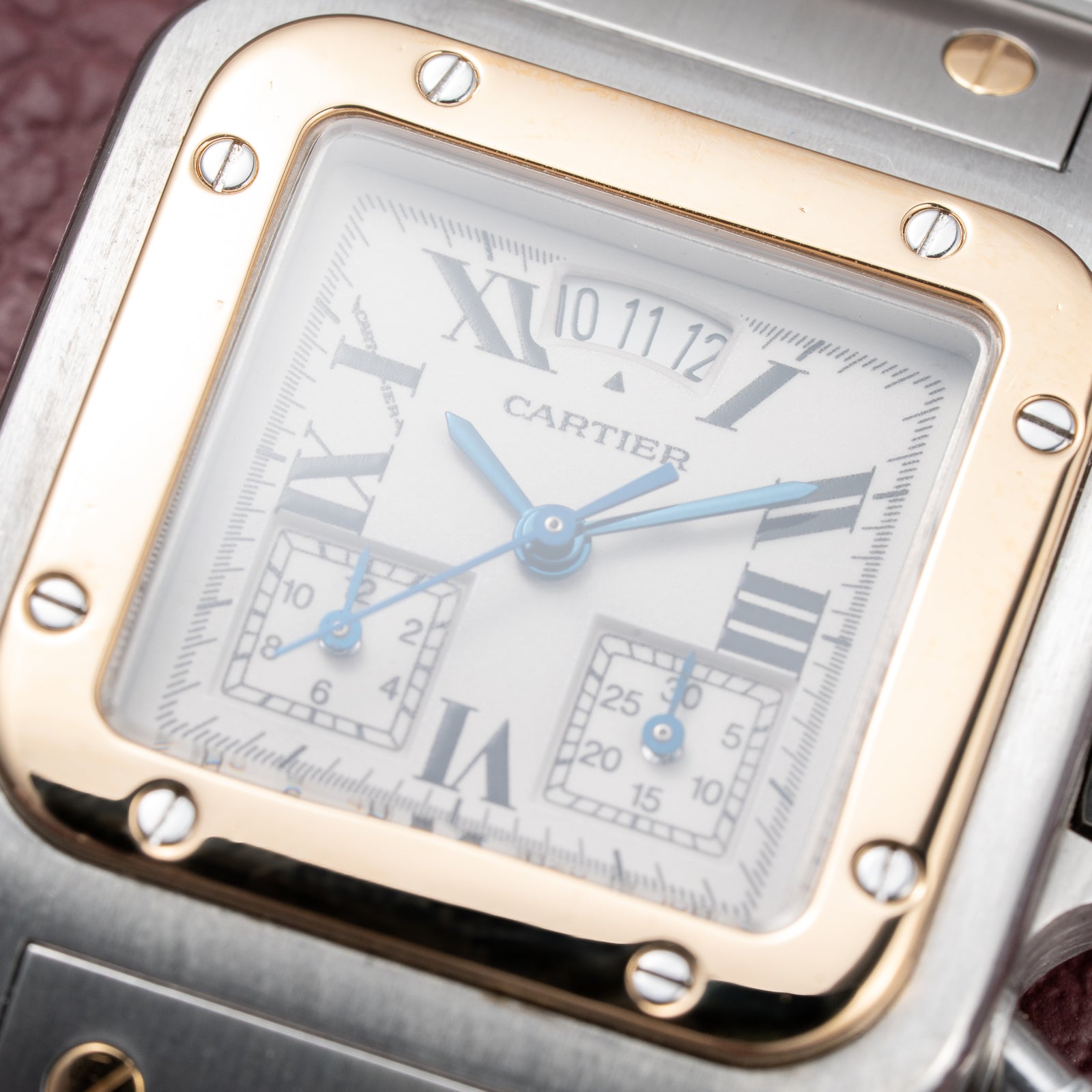 Cartier Santos Galbée Chronograph Gold & Steel Bi-Color Quartz Ref. 2425 from 1990s