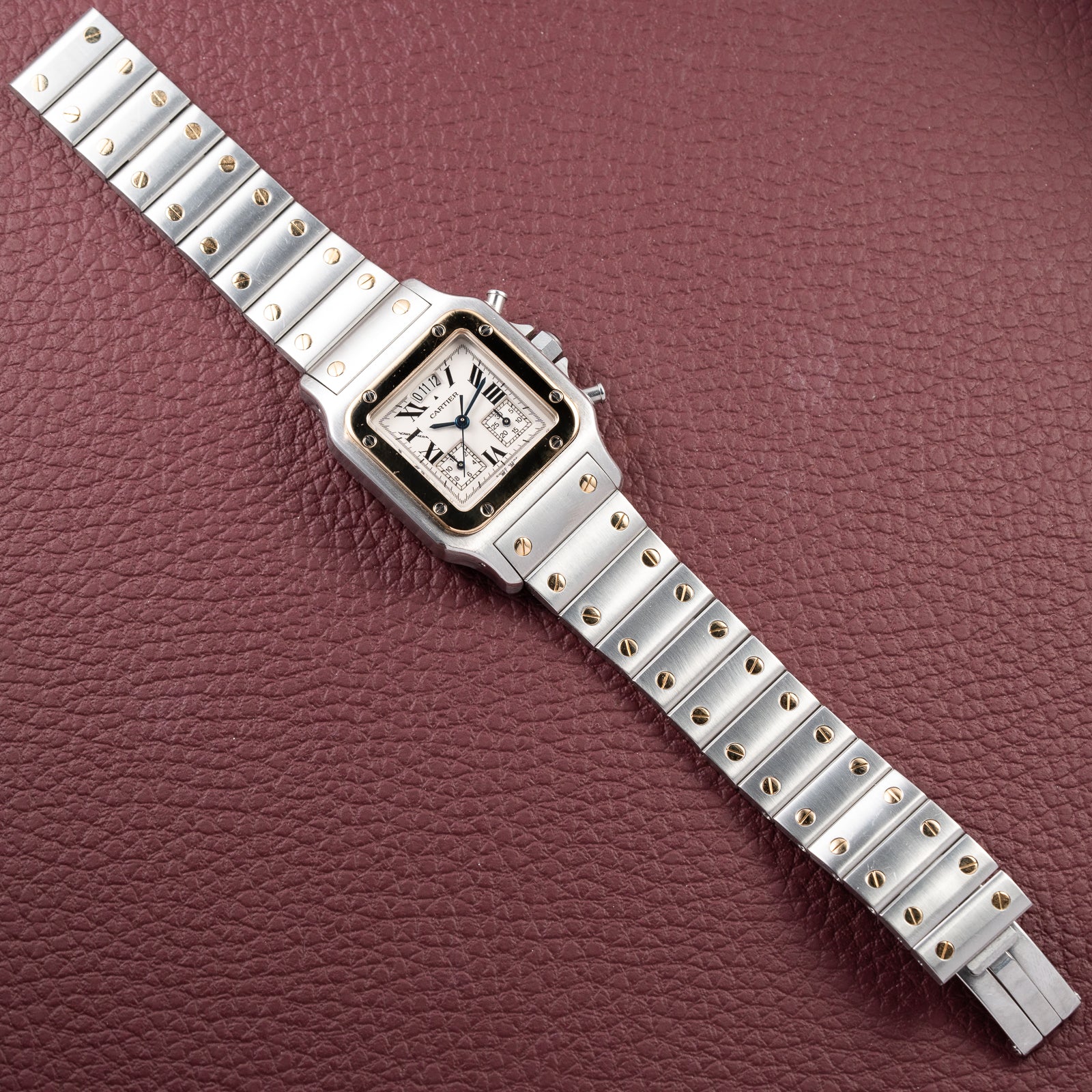 Cartier Santos Galbée Chronograph Gold & Steel Bi-Color Quartz Ref. 2425 from 1990s