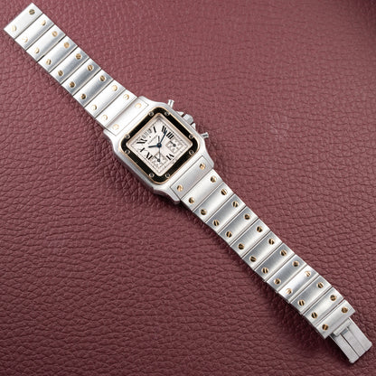 Cartier Santos Galbée Chronograph Gold & Steel Bi-Color Quartz Ref. 2425 from 1990s