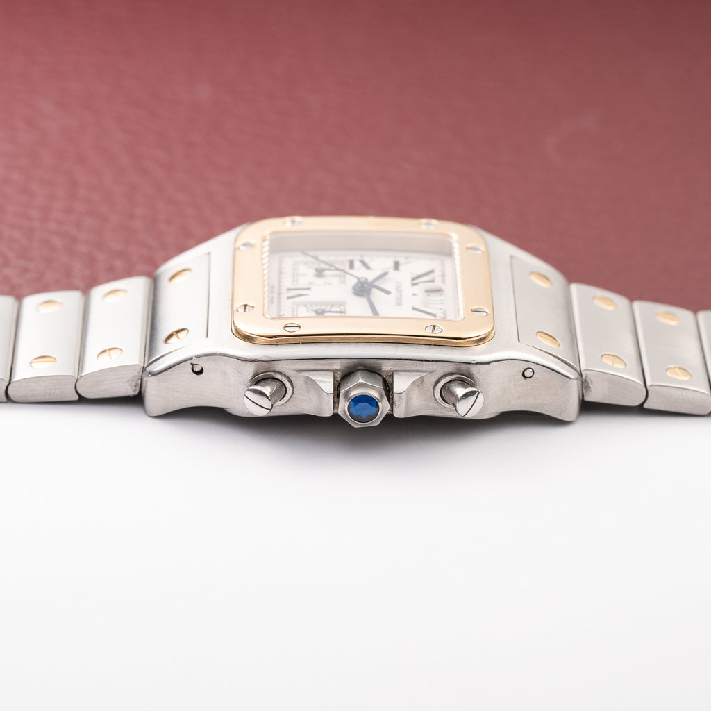 Cartier Santos Galbée Chronograph Gold & Steel Bi-Color Quartz Ref. 2425 from 1990s