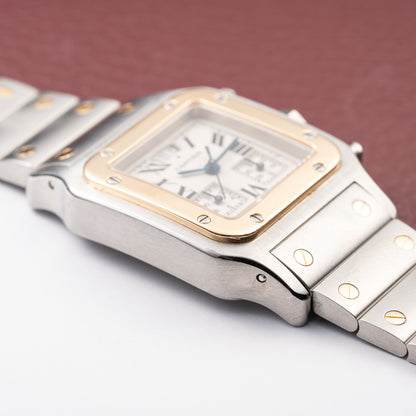 Cartier Santos Galbée Chronograph Gold & Steel Bi-Color Quartz Ref. 2425 from 1990s