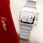 Cartier Santos Galbée Chronograph ChronoFlex Gold & Steel w/ Cartier Service 2026 Ref. 2425 From 2000s