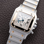 Cartier Santos Galbée Chronograph ChronoFlex Gold & Steel w/ Cartier Service 2026 Ref. 2425 From 2000s