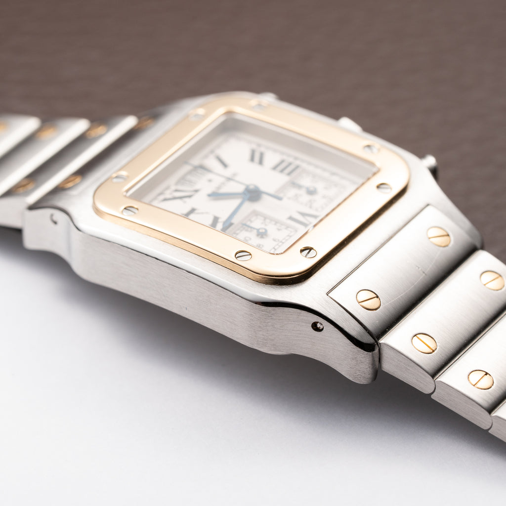 Cartier Santos Galbée Chronograph ChronoFlex Gold & Steel w/ Cartier Service 2026 Ref. 2425 From 2000s