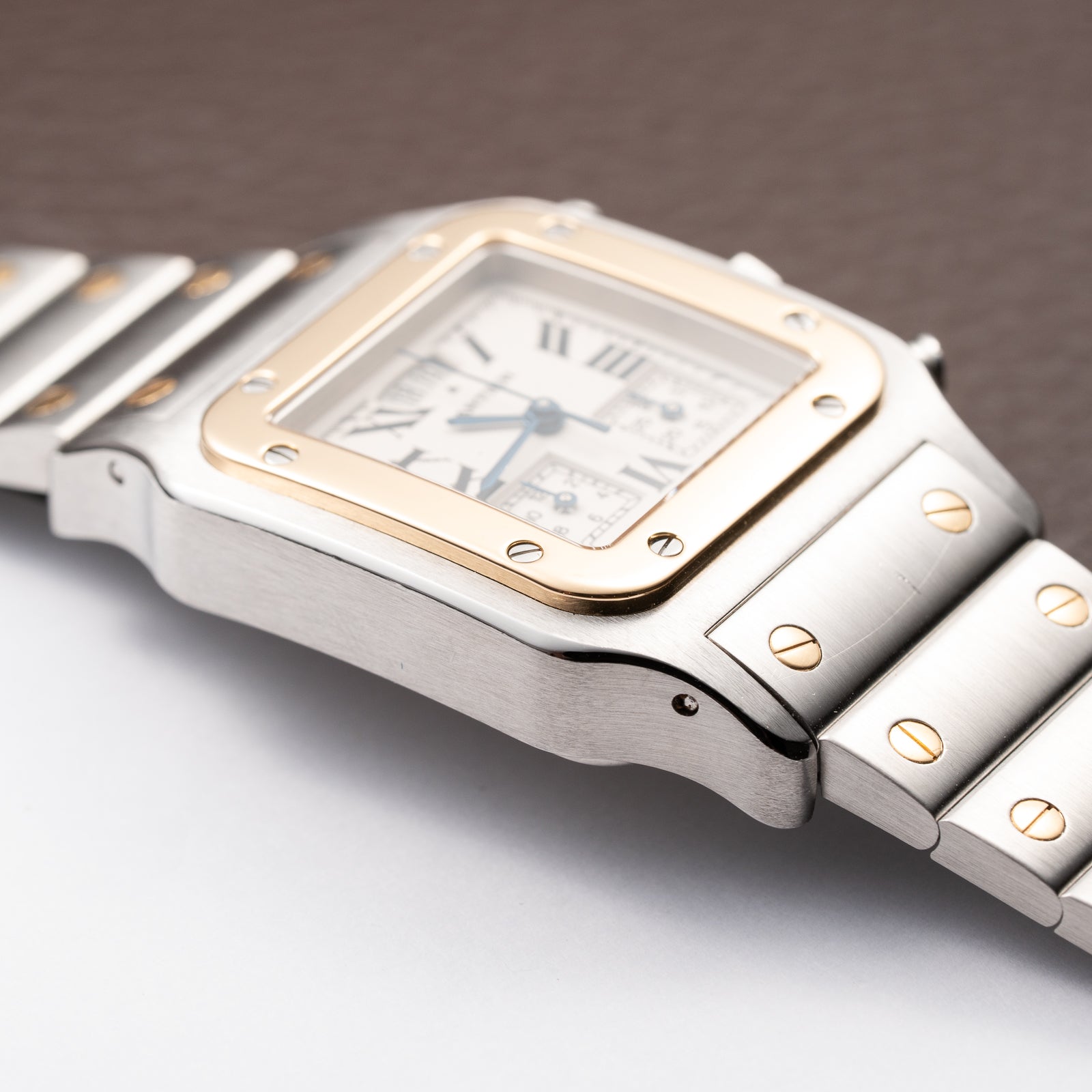 Cartier Santos Galbée Chronograph ChronoFlex Gold & Steel w/ Cartier Service 2026 Ref. 2425 From 2000s