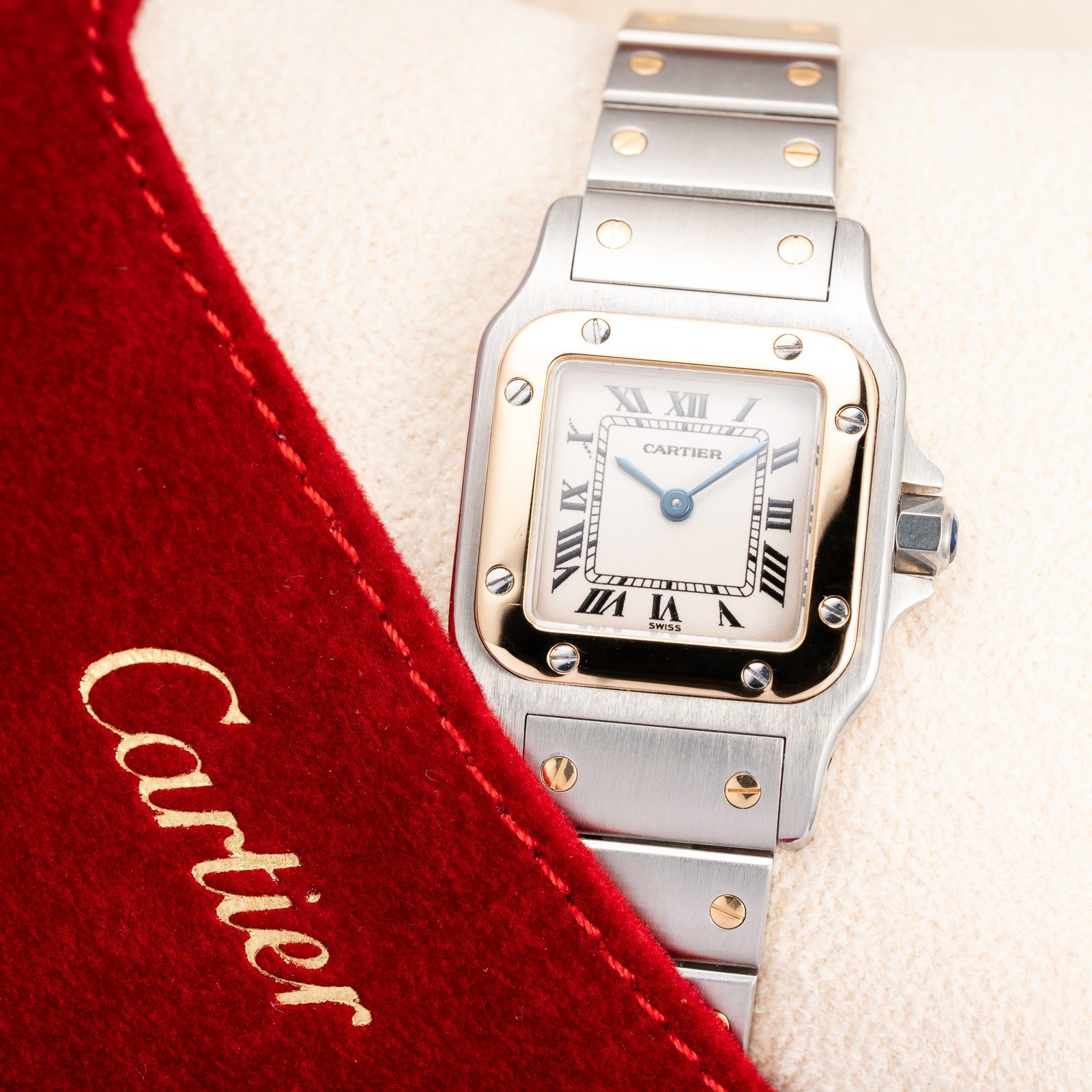 Cartier Santos Galbée Gold & Steel PM Cartier Service 2026 w/ 2-Year International Warranty Ref. 1567 from 1990s