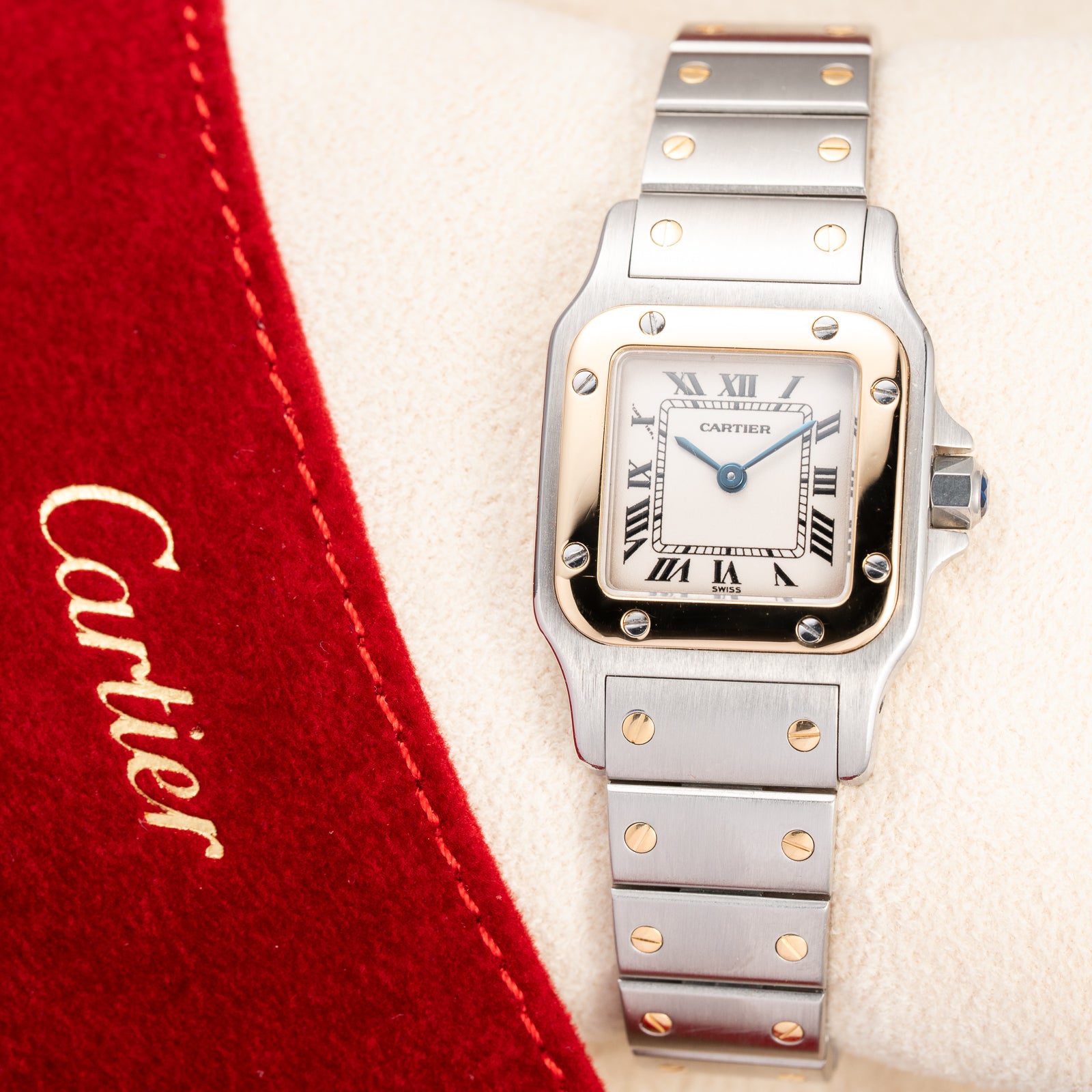Cartier Santos Galbée Gold & Steel PM Cartier Service 2026 w/ 2-Year International Warranty Ref. 1567 from 1990s