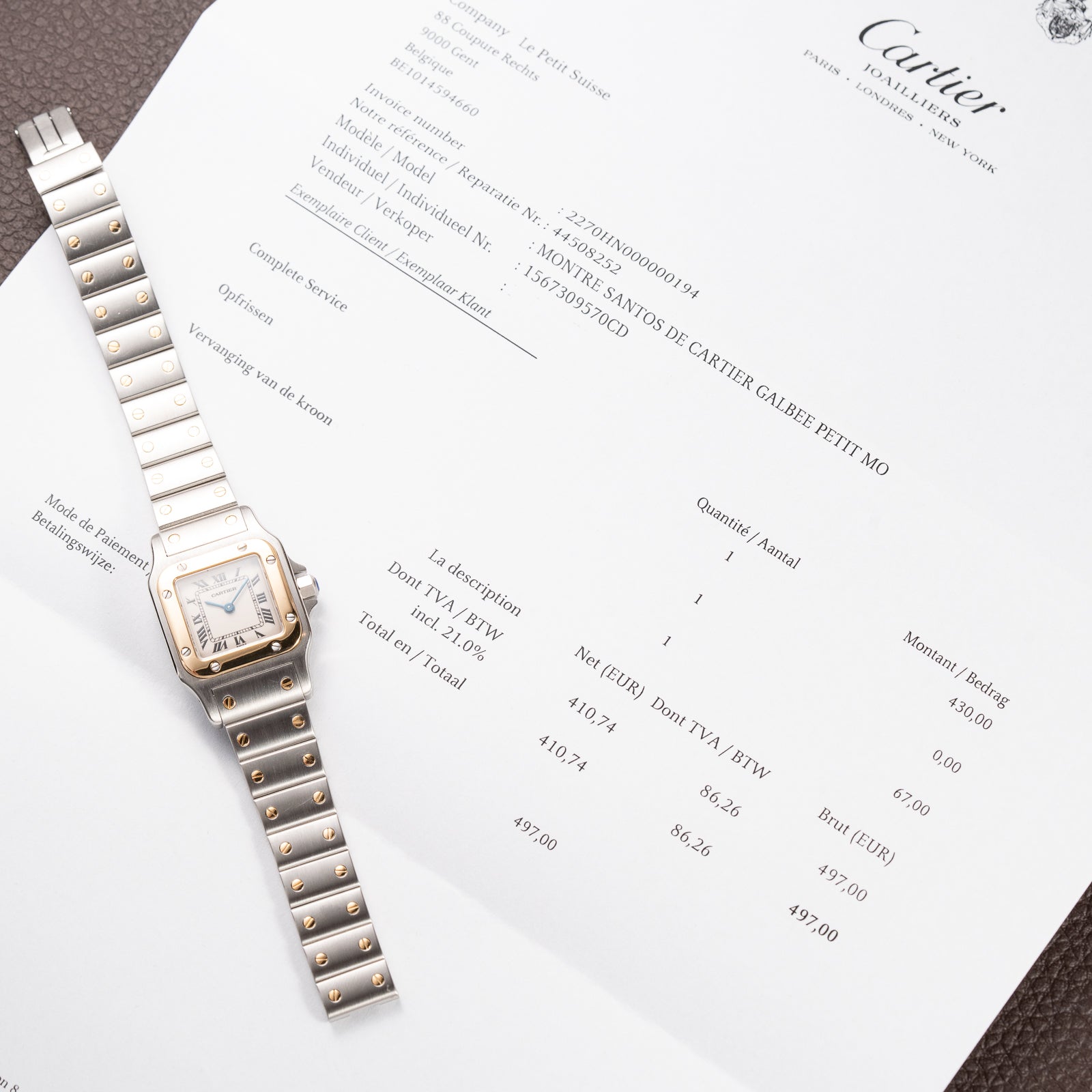 Cartier Santos Galbée Gold & Steel PM Cartier Service 2026 w/ 2-Year International Warranty Ref. 1567 from 1990s