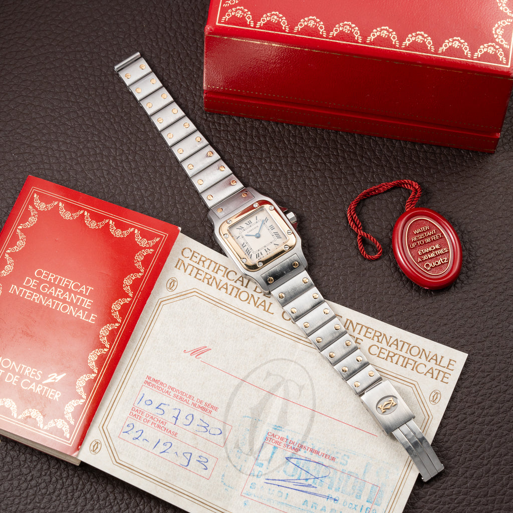 Cartier Santos Galbée Lady PM Quartz Bi-Color Full Set Ref. 1057930 from 1993