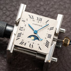 Cartier Santos Galbée Moonphase “Or Massif” 18K Yellow Gold Ref 819901 from 1980s
