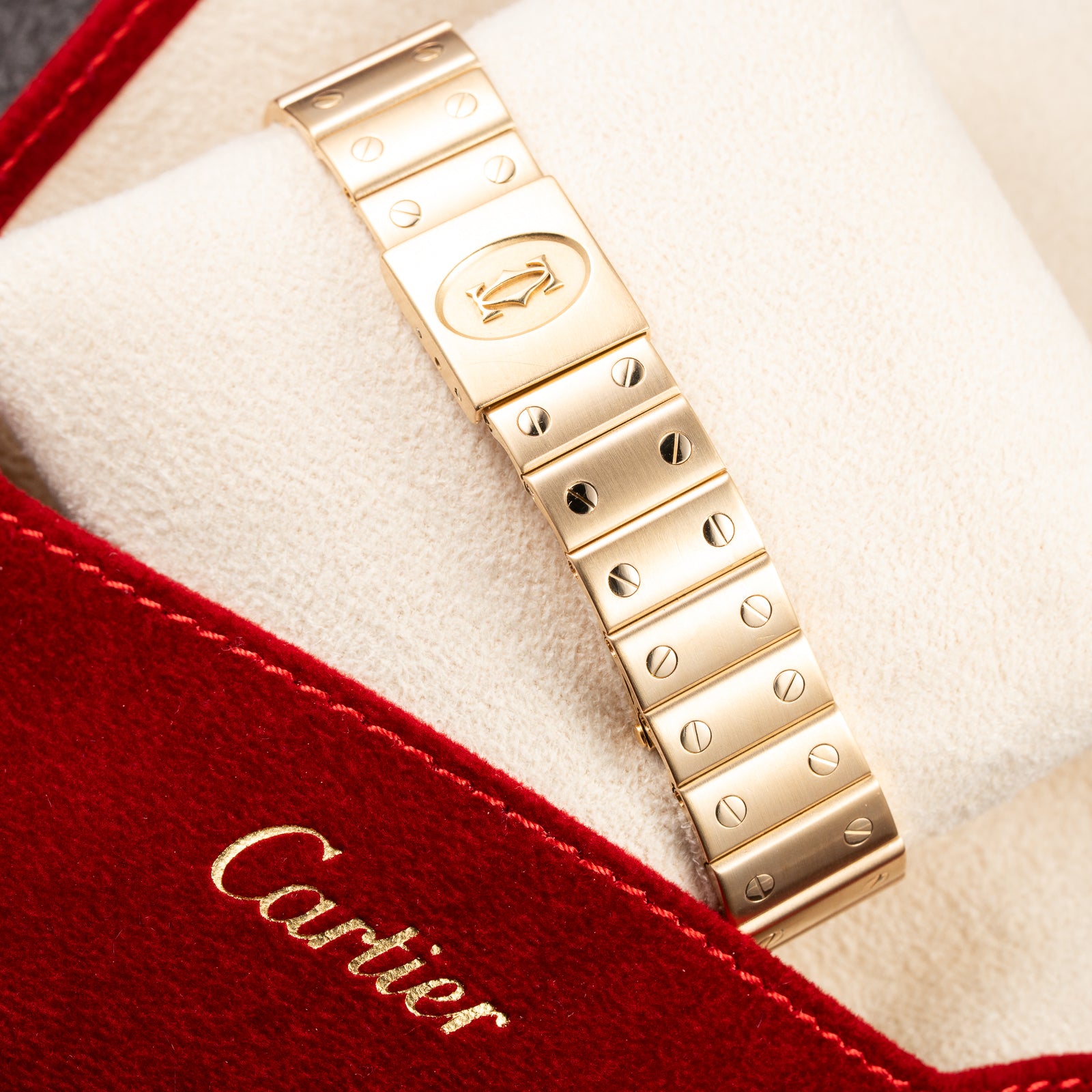 Cartier Santos Galbée Moonphase “Or Massif” 18K Yellow Gold Ref 819901 from 1980s