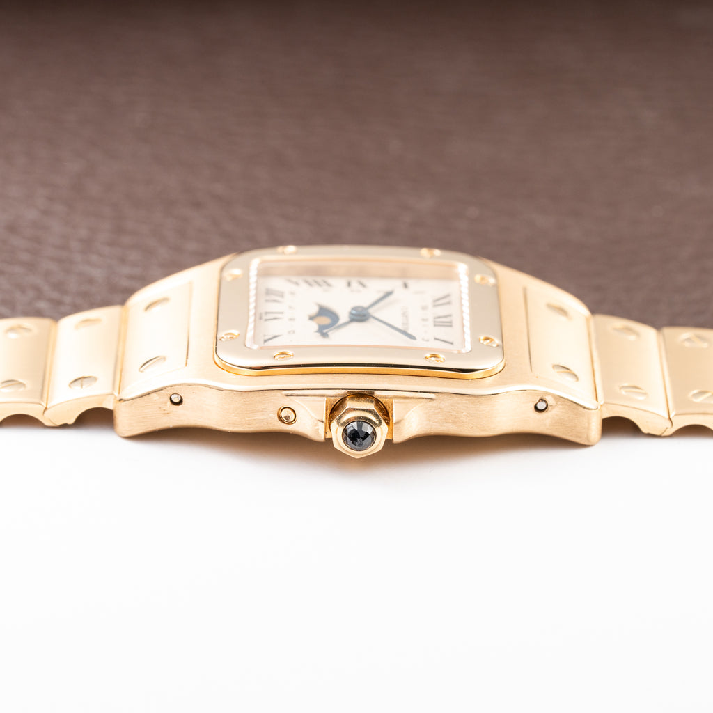 Cartier Santos Galbée Moonphase “Or Massif” 18K Yellow Gold Ref 819901 from 1980s