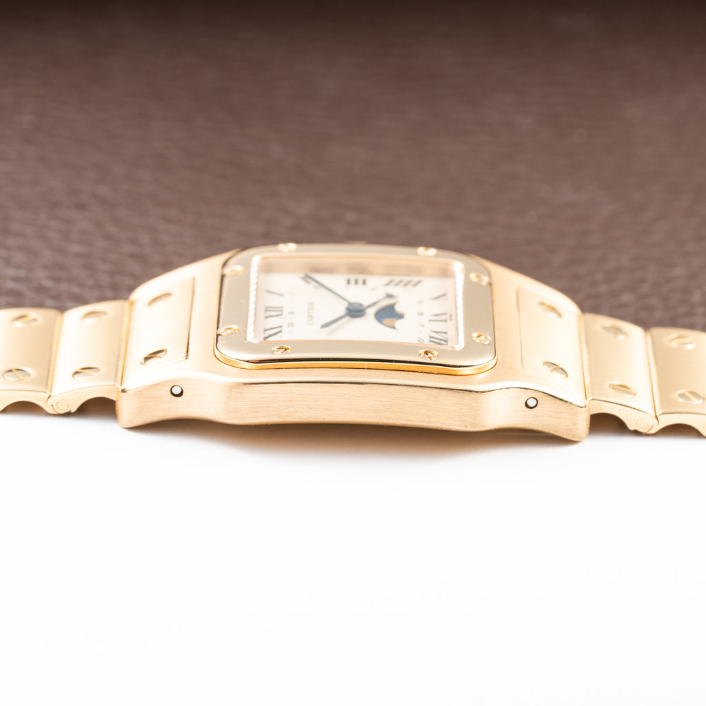 Cartier Santos Galbée Moonphase “Or Massif” 18K Yellow Gold Ref 819901 from 1980s