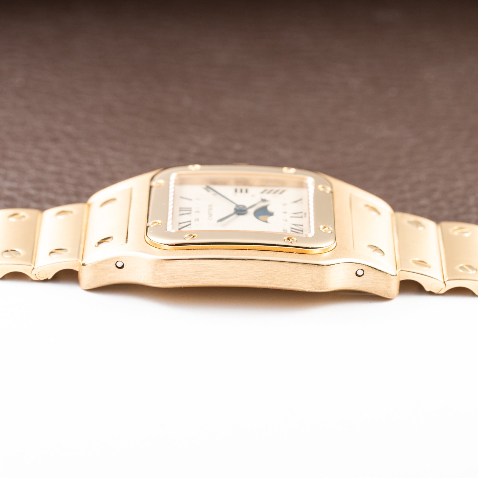 Cartier Santos Galbée Moonphase “Or Massif” 18K Yellow Gold Ref 819901 from 1980s