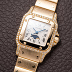 Cartier Santos Phase de Lune Or Massif Factory Diamond Set 18k gold