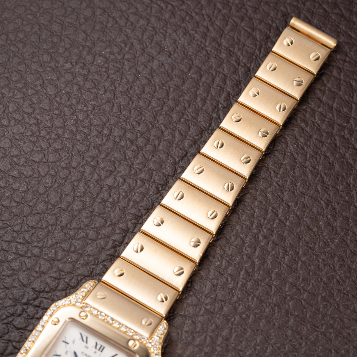 Cartier Santos Phase de Lune Or Massif Factory Diamond Set 18k gold