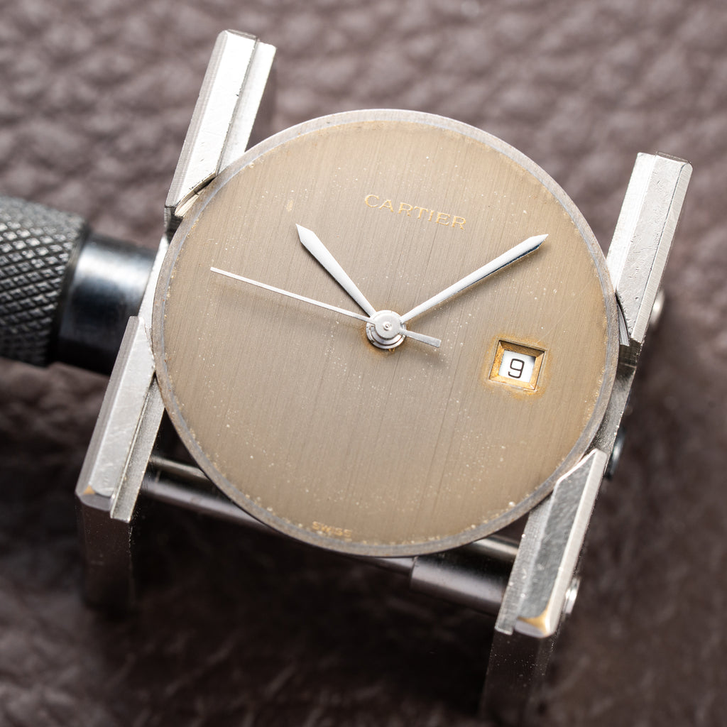 Cartier Santos Octagon Slate “Ghost” Dial Automatic GM Ref. 2965 from 1980s