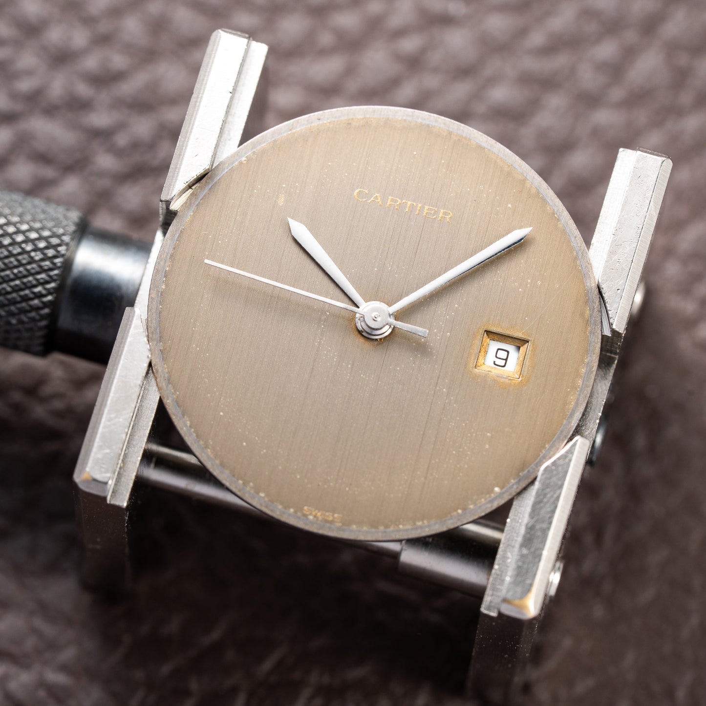 Cartier Santos Octagon Slate “Ghost” Dial Automatic GM Ref. 2965 from 1980s