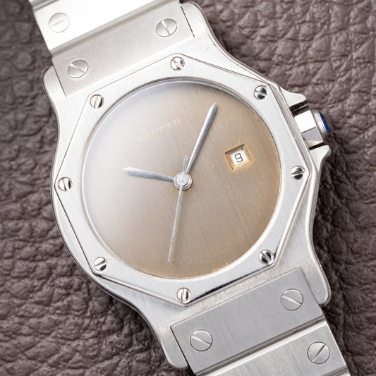 Cartier Santos Octagon Slate “Ghost” Dial Automatic GM Ref. 2965 from 1980s