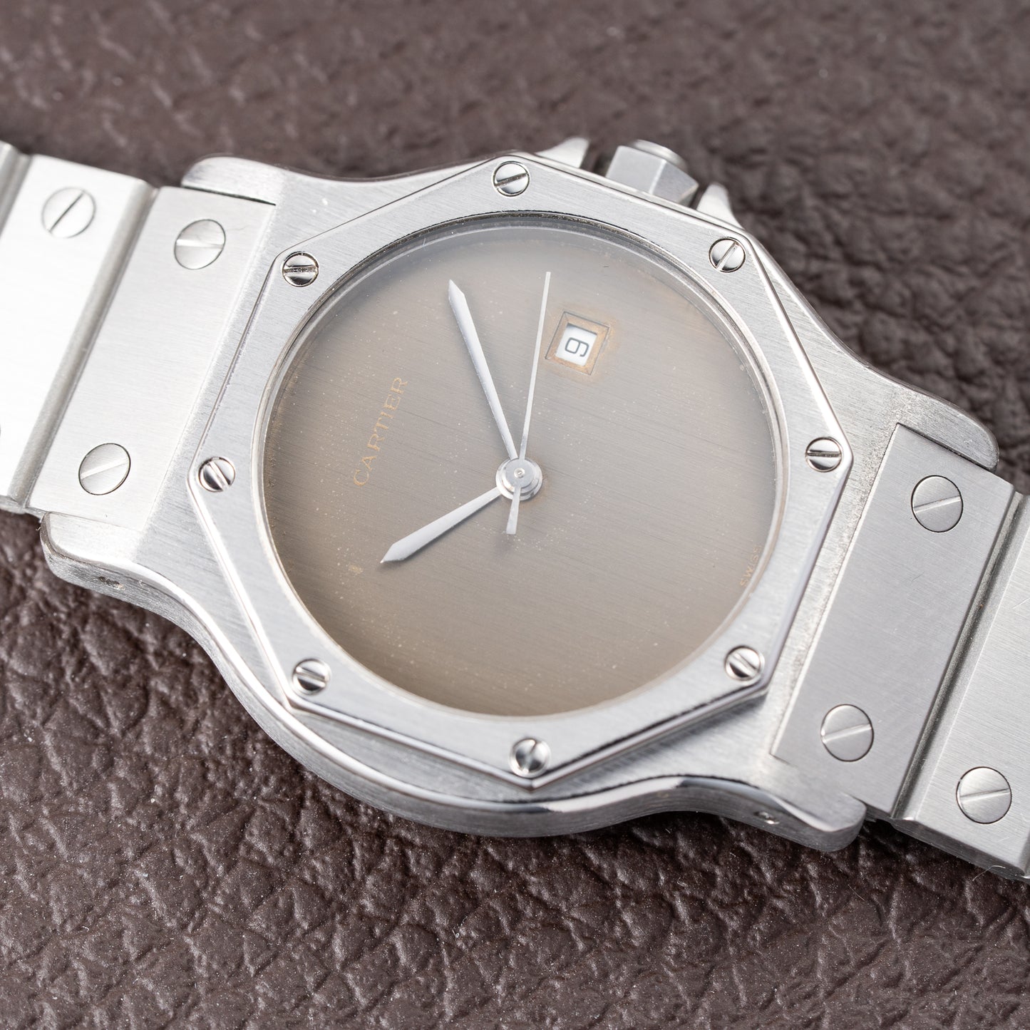 Cartier Santos Octagon Slate “Ghost” Dial Automatic GM Ref. 2965 from 1980s