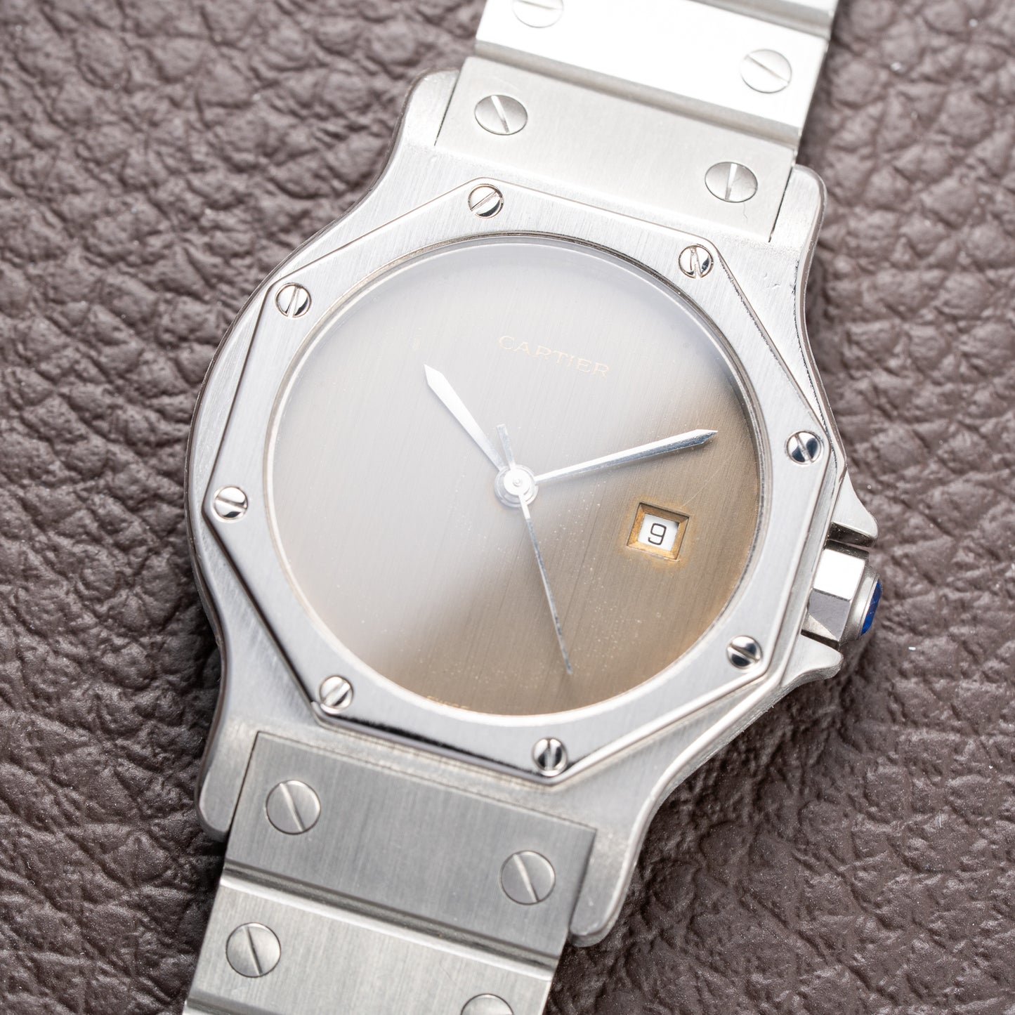 Cartier Santos Octagon Slate “Ghost” Dial Automatic GM Ref. 2965 from 1980s