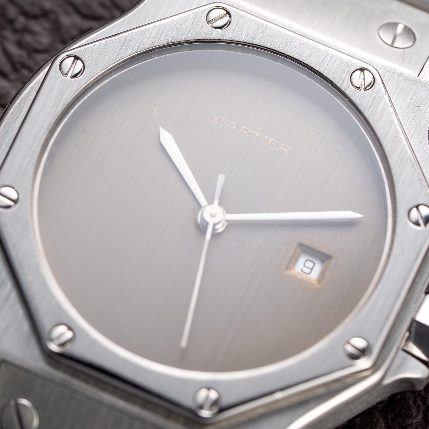 Cartier Santos Octagon Slate “Ghost” Dial Automatic GM Ref. 2965 from 1980s