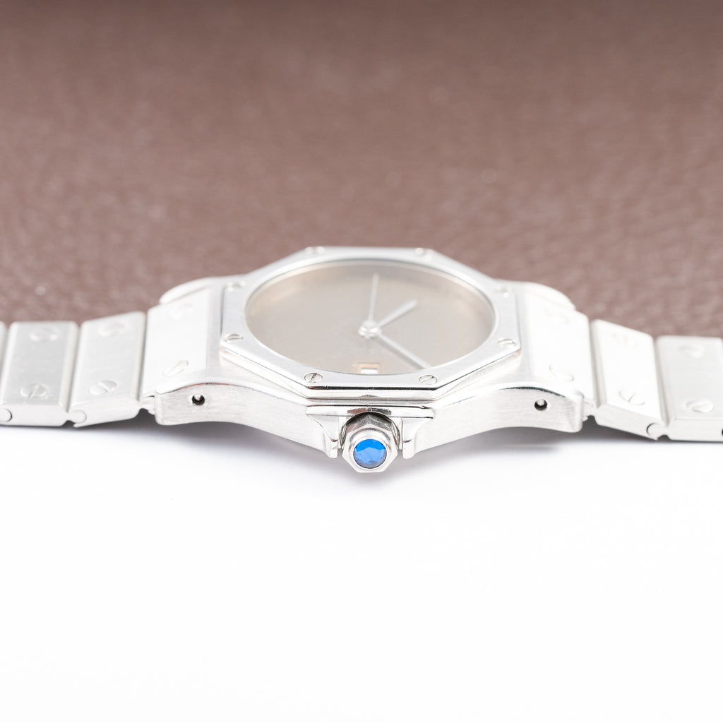 Cartier Santos Octagon Slate “Ghost” Dial Automatic GM Ref. 2965 from 1980s