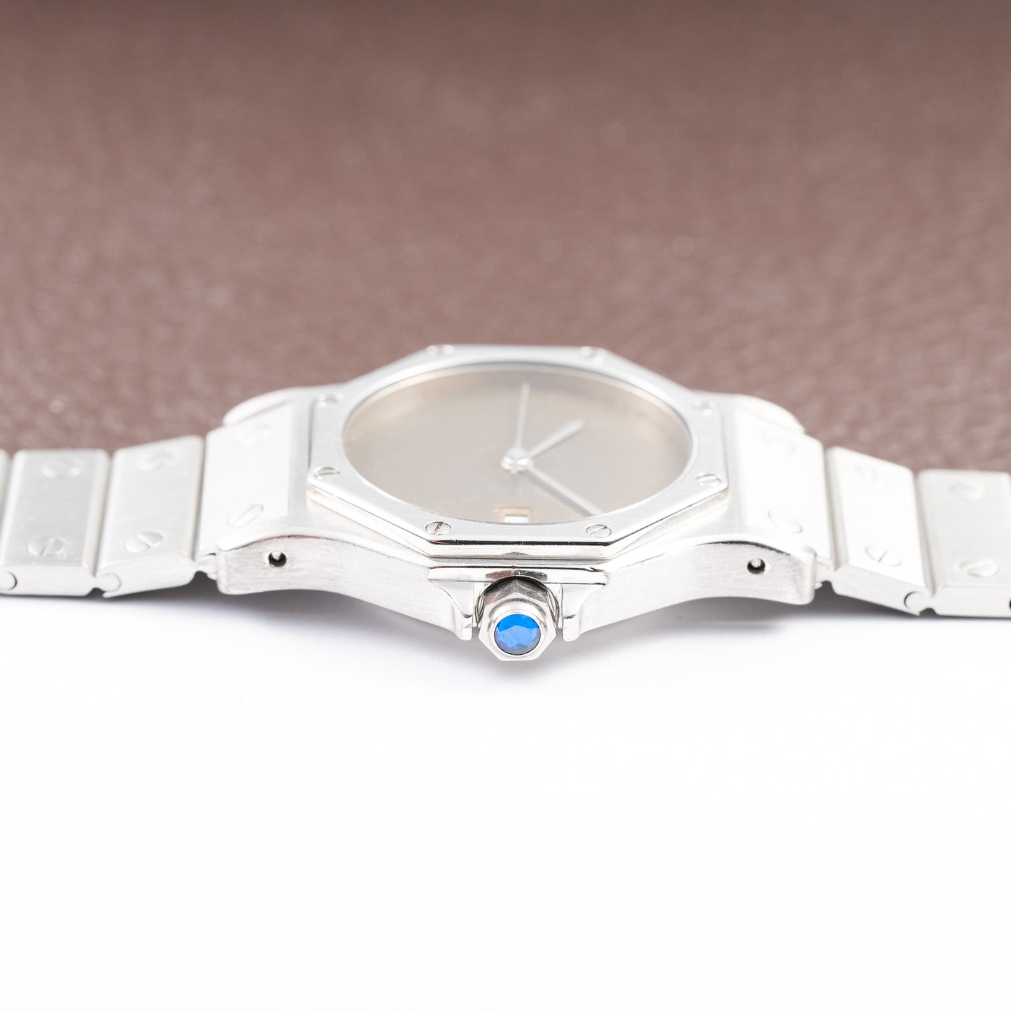 Cartier Santos Octagon Slate “Ghost” Dial Automatic GM Ref. 2965 from 1980s