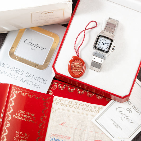 Cartier Santos 'Lady' Automatic Steel PM Full Set 'Unworn' Ref. 0901 from 1987