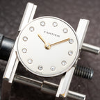 Cartier Santos Octagon Factory Diamond set Automatic PM 18k yellow gold Ref 0906 from 1980s
