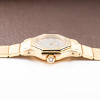 Cartier Santos Octagon Factory Diamond set Automatic PM 18k yellow gold Ref 0906 from 1980s