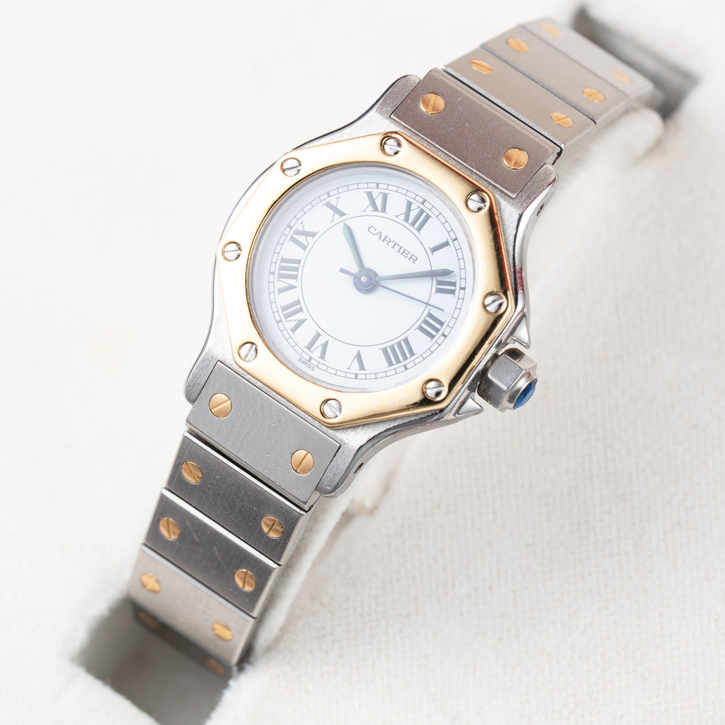 Cartier Santos Octagon Gold & Steel Full Set Automatic PM Ref 0907 From 1987