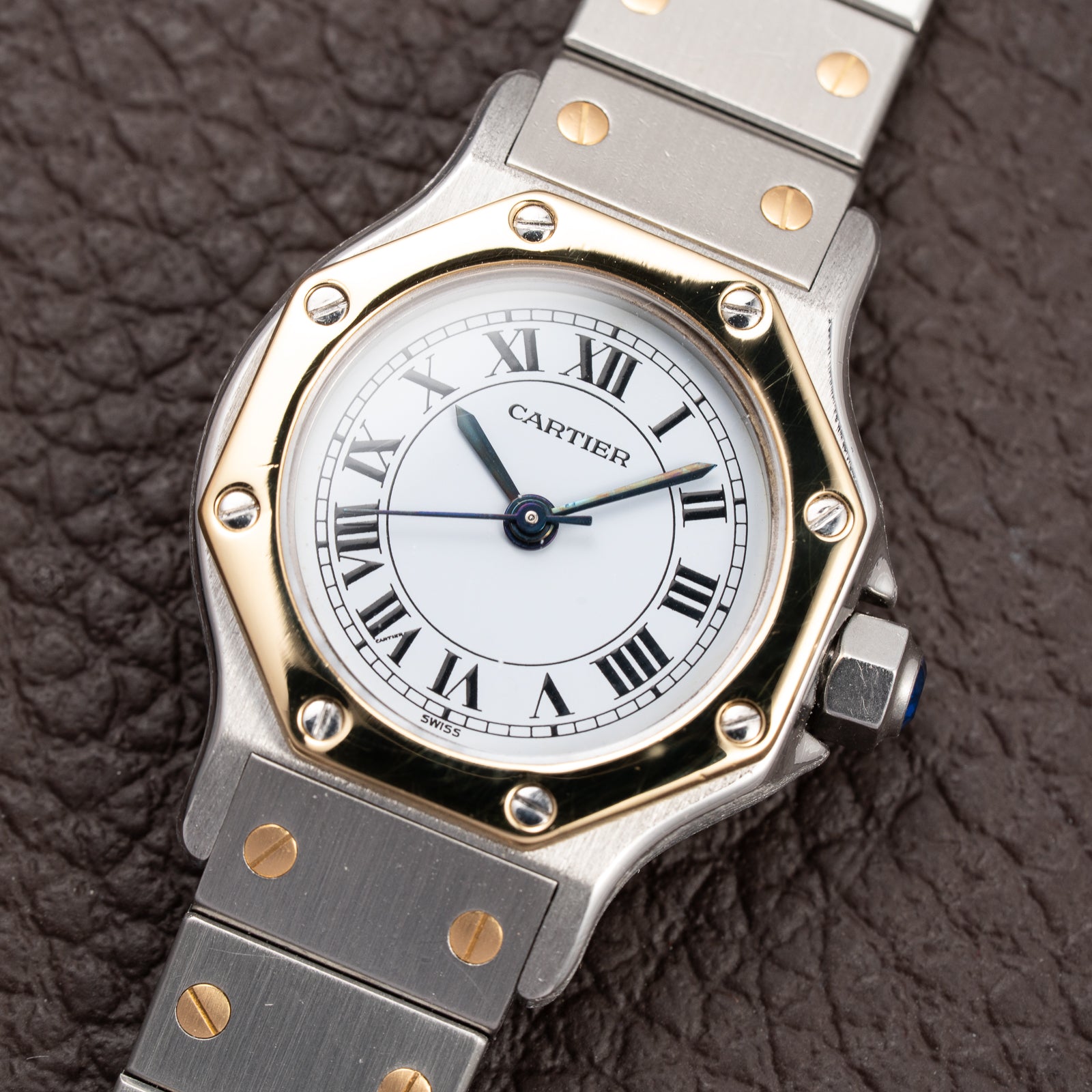Cartier Santos Octagon Gold & Steel Full Set Automatic PM Ref 0907 From 1987