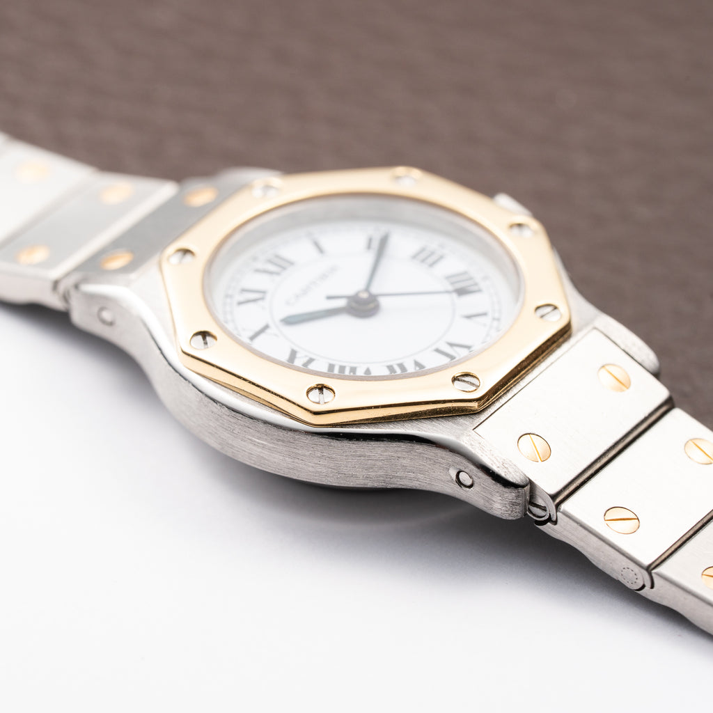 Cartier Santos Octagon Gold & Steel Full Set Automatic PM Ref 0907 From 1987