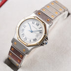 Cartier Santos Octagon GM Automatic Gold/Steel Full Set Ref. 2966 from 1985